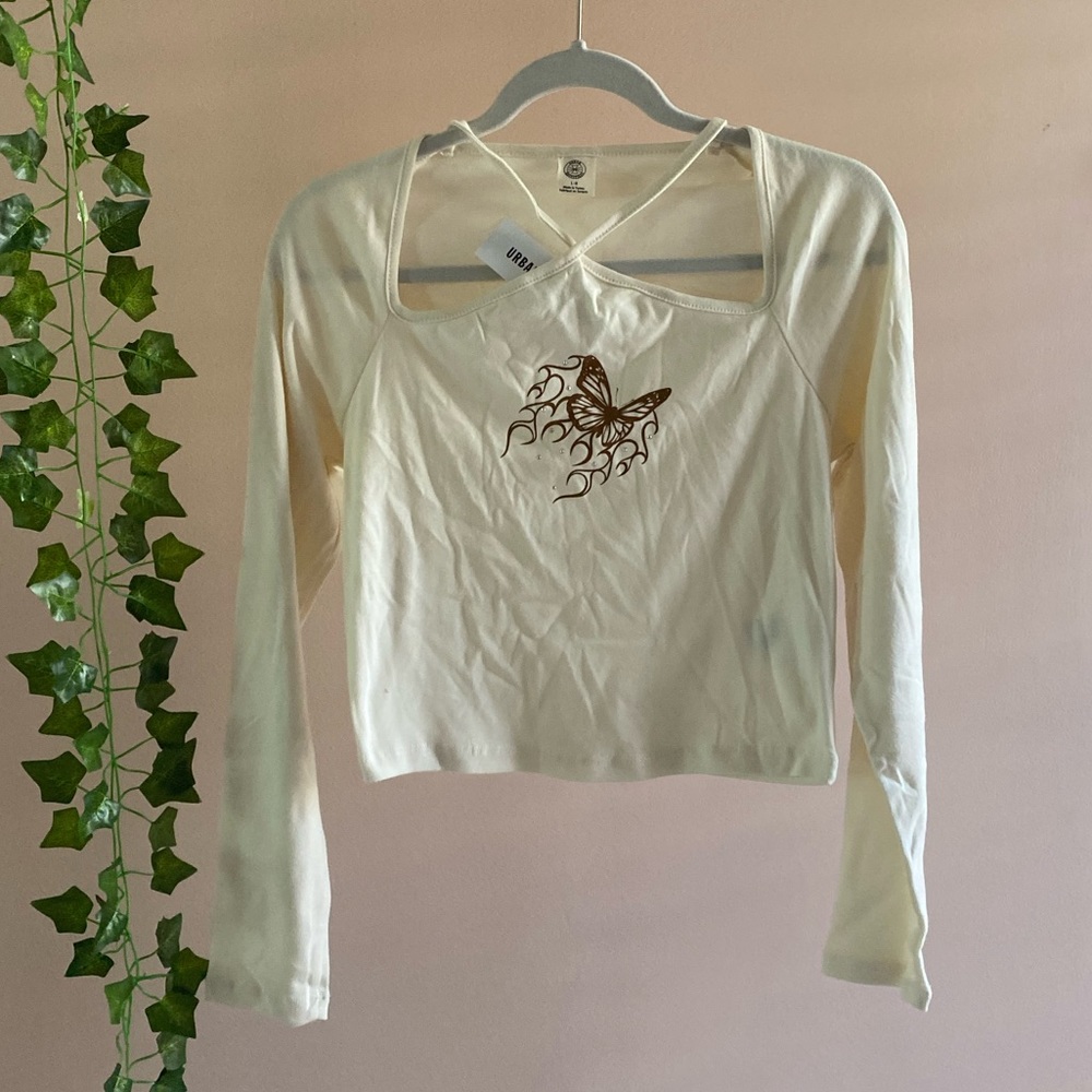 Urban Outfitters Diamante Flaming Cut Out Tee